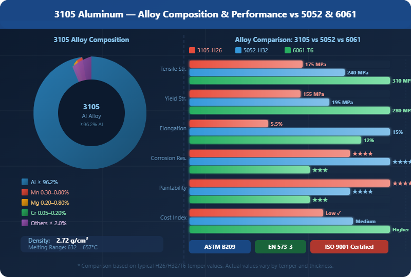 3105 aluminum alloy composition