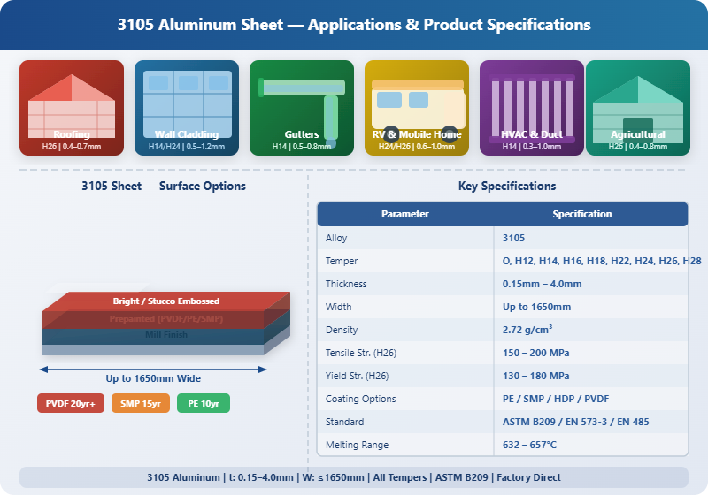 Application scenarios of 3105 aluminum alloy